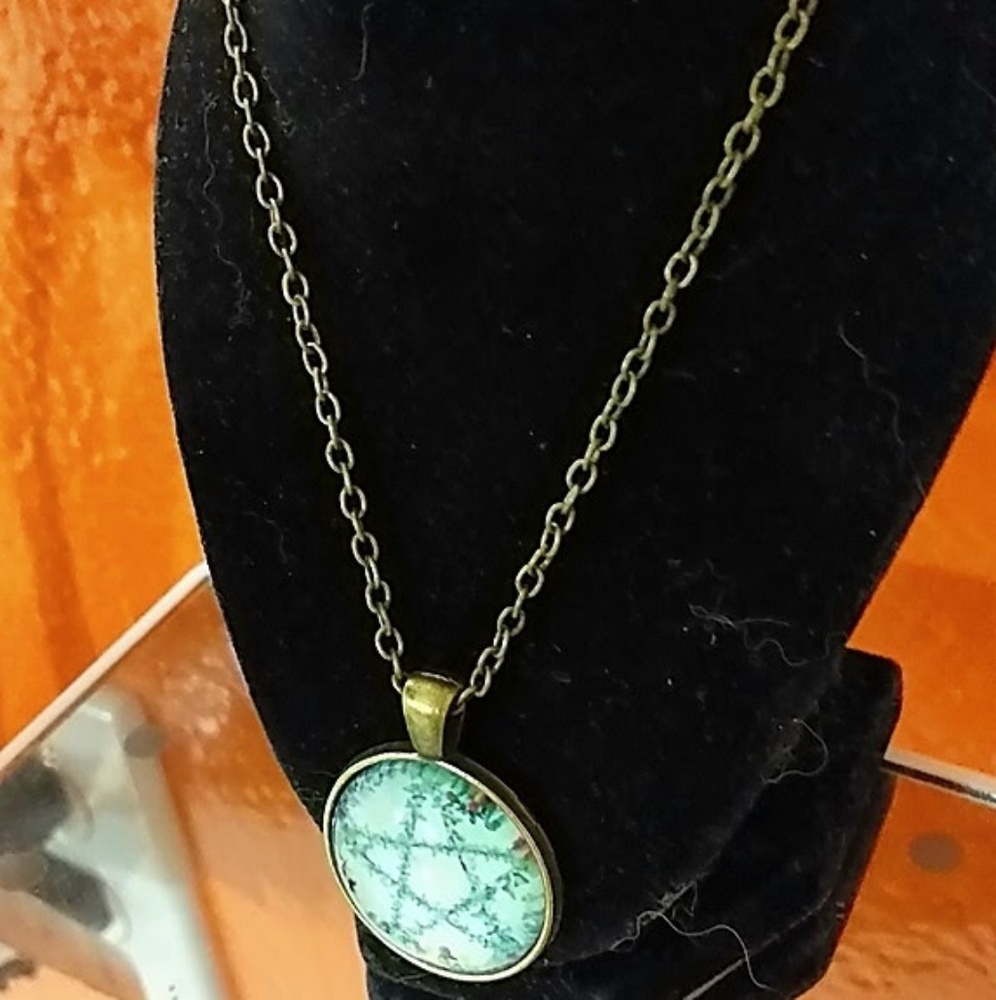 Art Deco Cabochon glass Vintage necklace